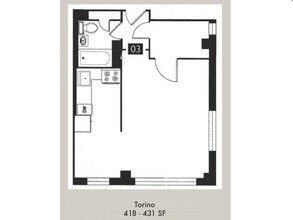 Studio, 1 Bathroom 802 floor plan